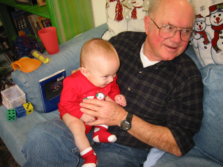 Jesse and Opa laughing at uncle Joe